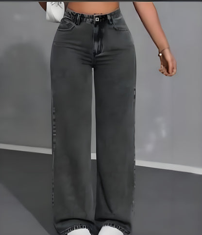 Women's BBL Wide Leg Jeans - High Waisted Butt Lifting Straight Denim, Plus Size, Zero Posterior Gap, Stretchy Slimming Fit