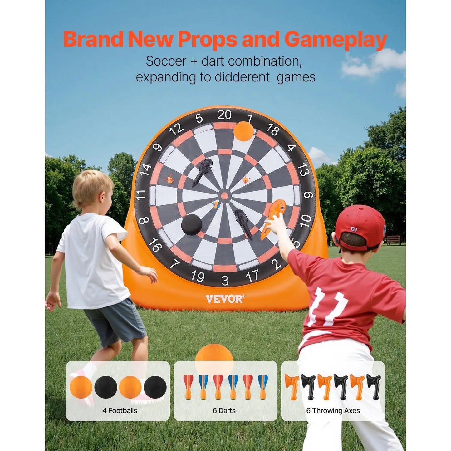 🔥50% OFF&Giant Inflatable Football Target Toss Game – Indoor Outdoor Yard Game for Kids Adults, Perfect for Football Party Carnival Camping